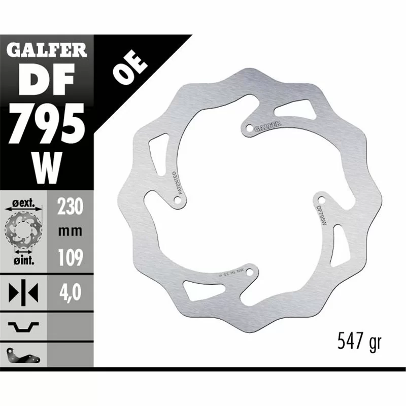 Galfer DF795W Bremsscheibe Wave Fixiert