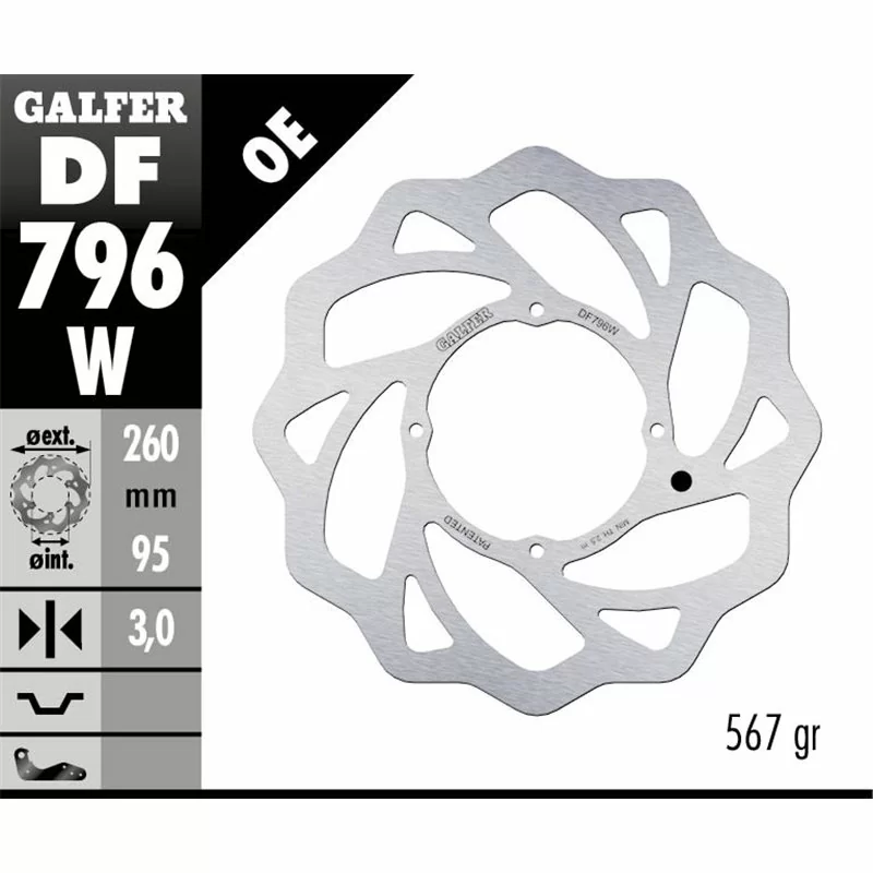 Galfer DF796W Bremsscheibe Wave Fixiert