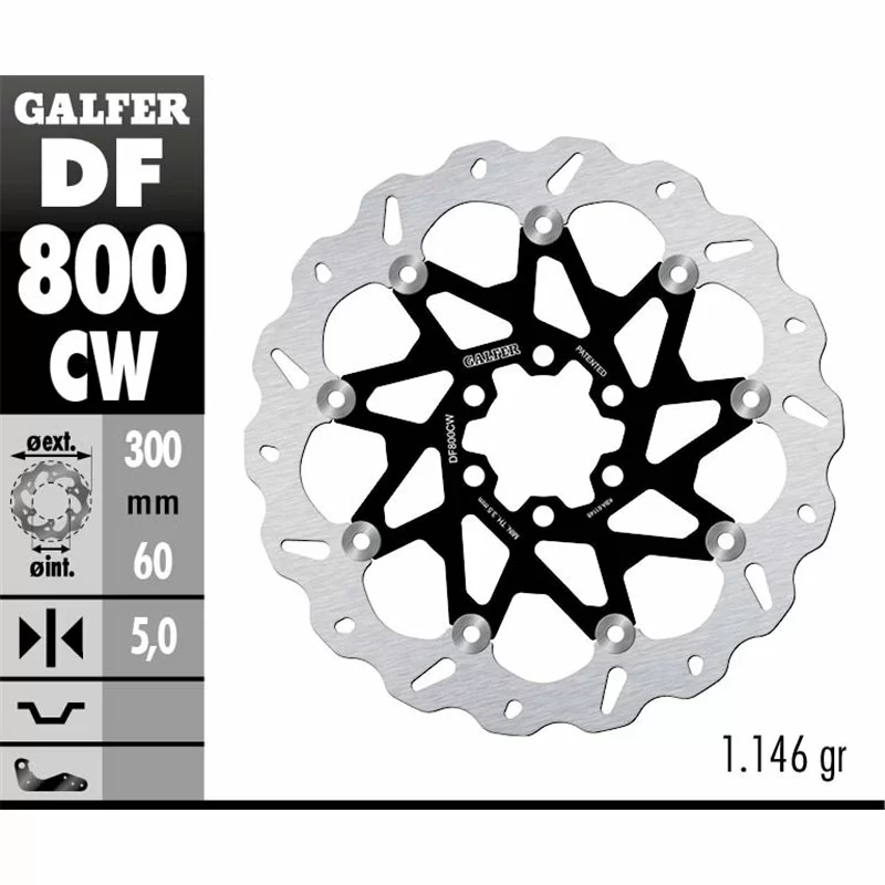 Galfer DF800CW Brake Disc Wave Floating