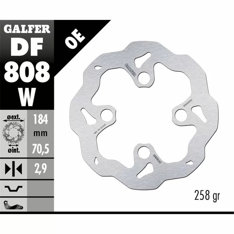 Galfer DF808W Disque De Frein Wave Fixe