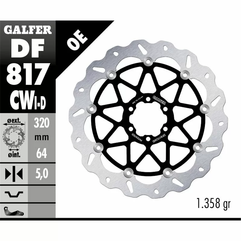 Galfer DF817CWD Disco de Freno Wave Flotante