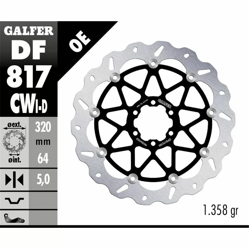 Galfer DF817CWI Brake Disc Wave Floating