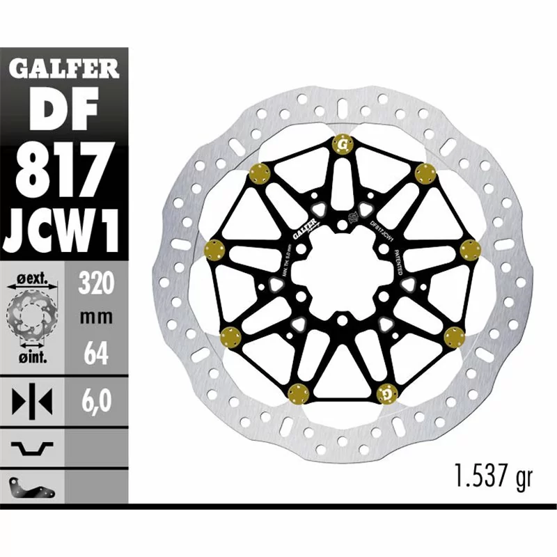 Galfer DF817JCW1G03 Bremsscheibe Wave Floatech