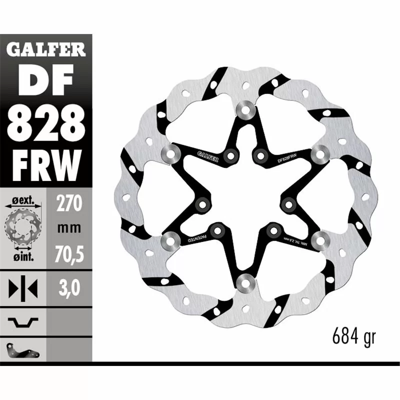 Galfer DF828FRW Disque de Frein Wave Flottant