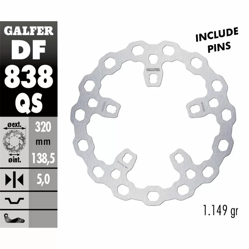 Galfer DF838QS Brake Disco Wave Fixed