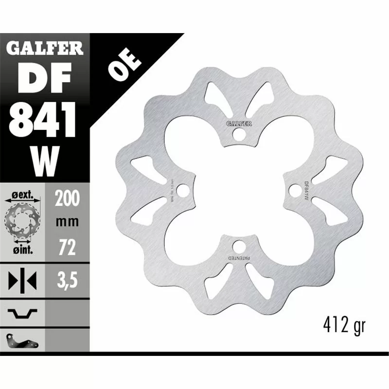 Galfer DF841W Bremsscheibe Wave Fixiert