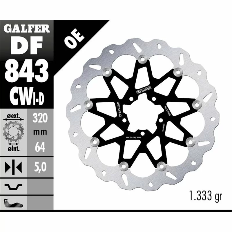 Galfer DF843CWD Disque de Frein Wave Flottant