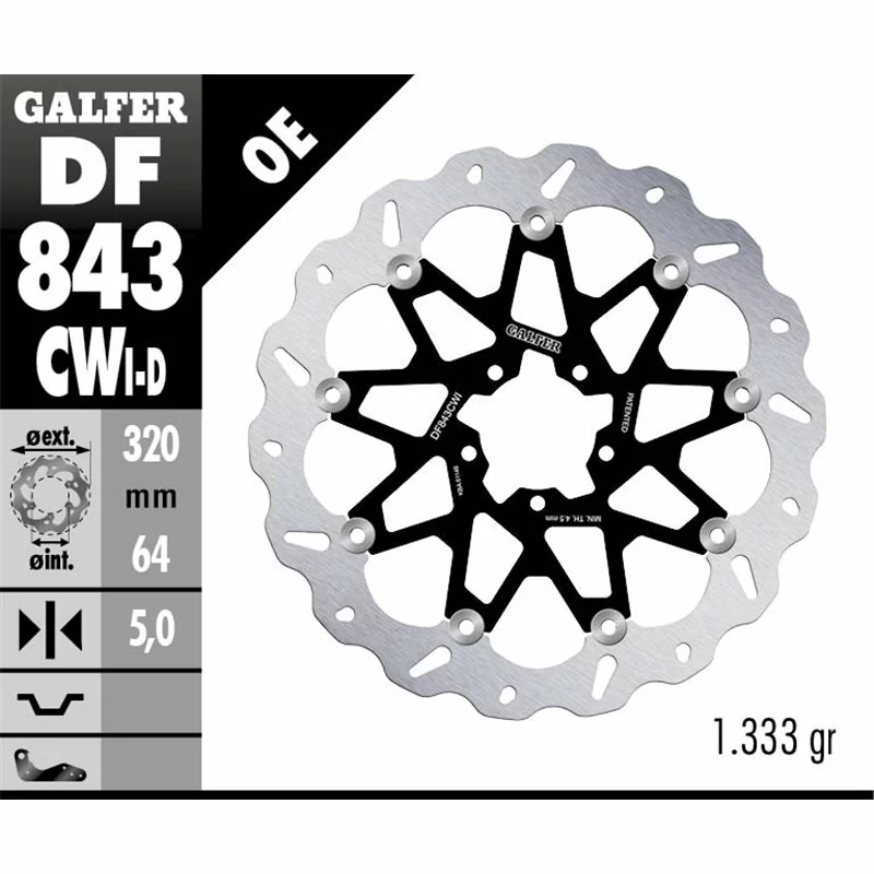 Galfer DF843CWI Brake Disc Wave Floating