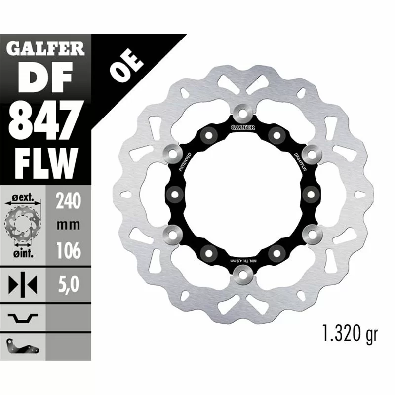 Galfer DF847FLW Bremsscheibe Wave Schwimmend