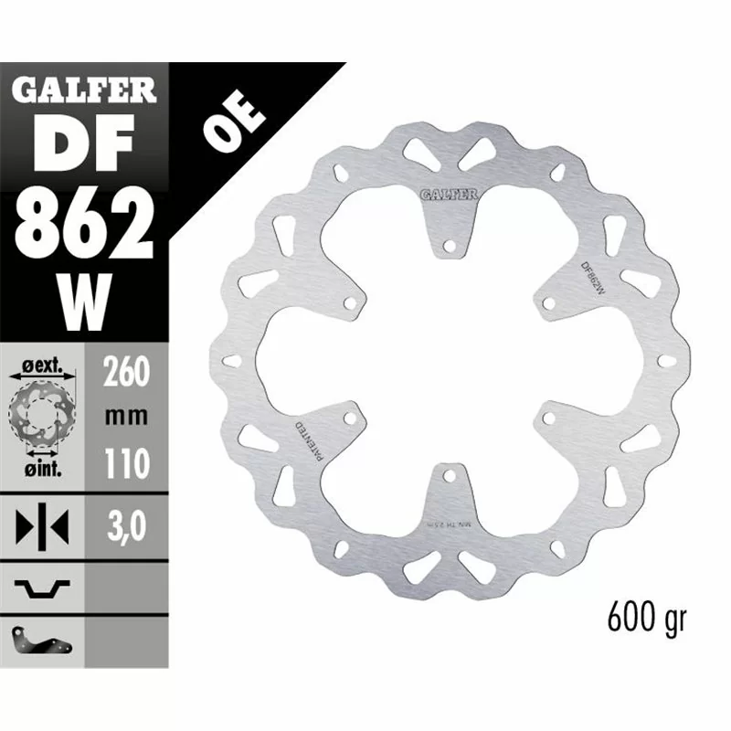 Galfer DF862W Disque De Frein Wave Fixe