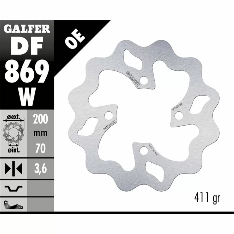 Galfer DF869W Brake Disco Wave Fixed