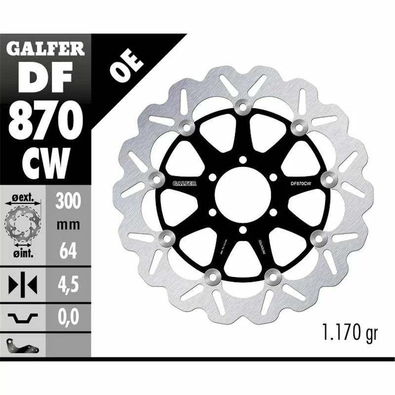 Galfer DF870CW Brake Disc Wave Floating