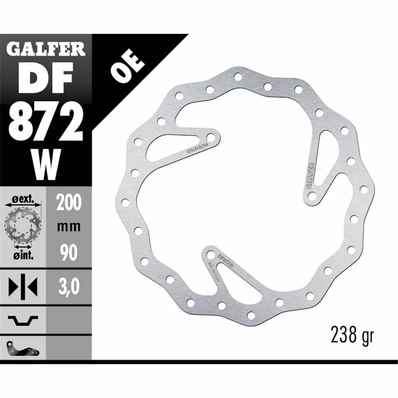 Galfer DF872W Brake Disco Wave Fixed