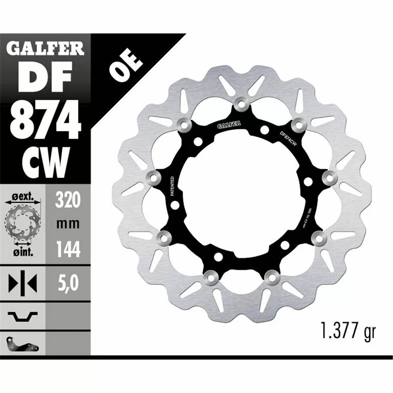 Galfer DF874CW Brake Disc Wave Floating