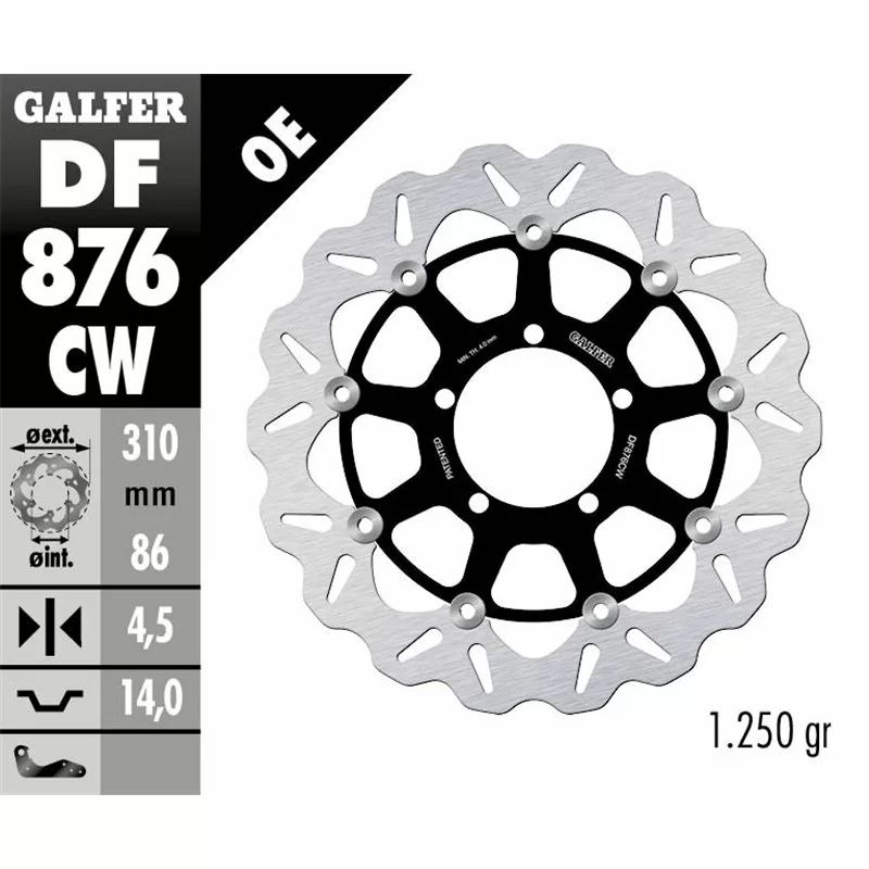 Galfer DF876CW Brake Disc Wave Floating