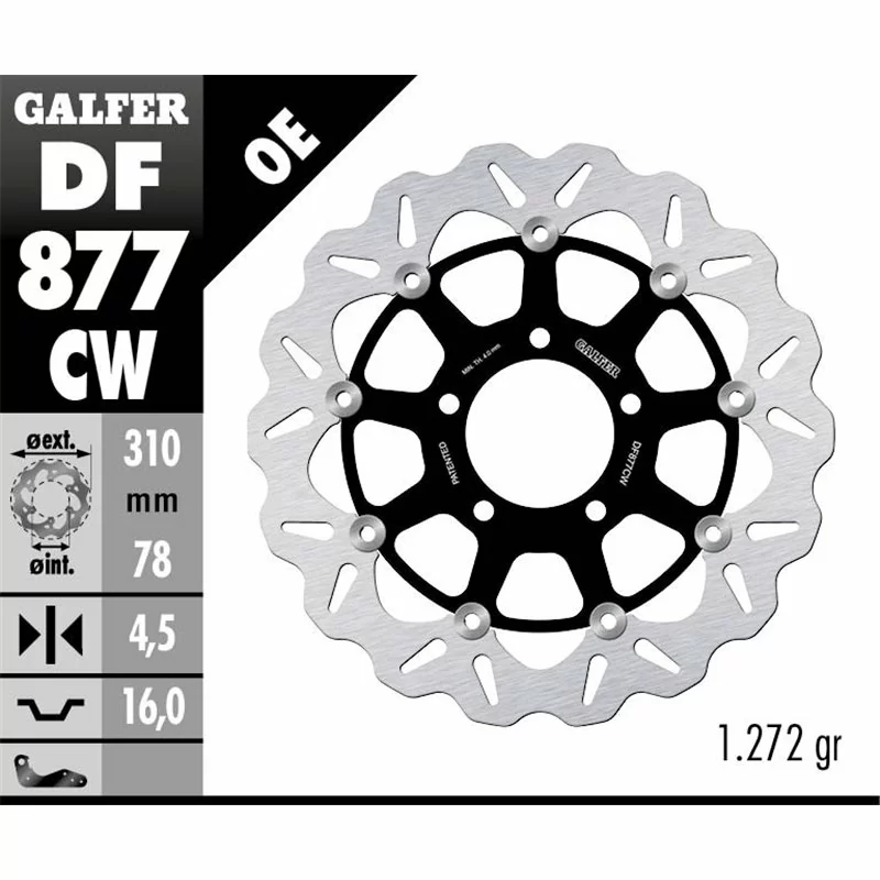 Galfer DF877CW Brake Disc Wave Floating