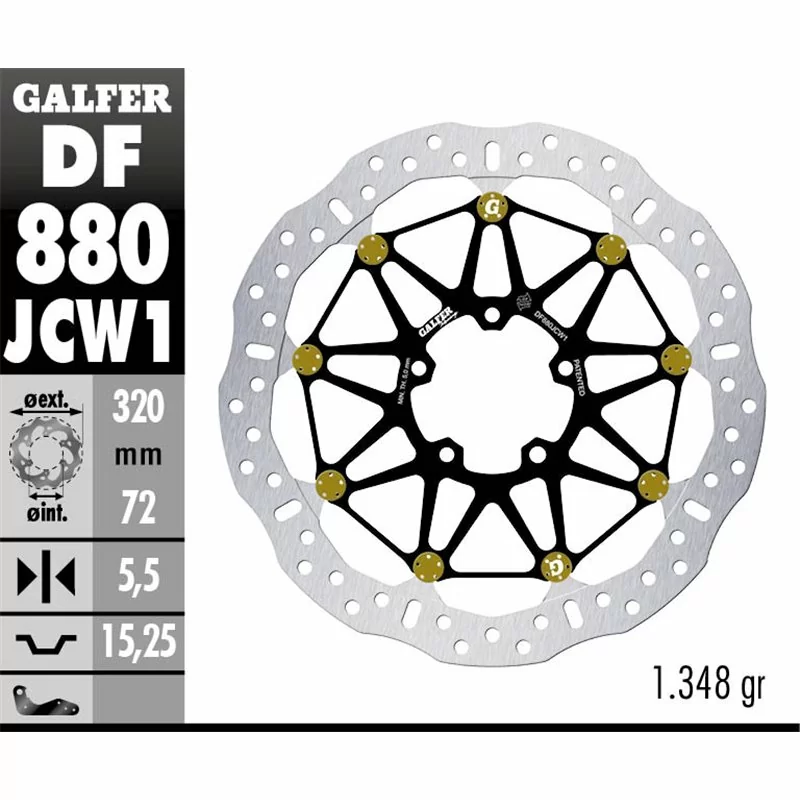 Galfer DF880JCW1G03 Disque De Frein Wave Floatech