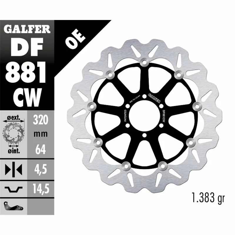 Galfer DF881CW Disque de Frein Wave Flottant