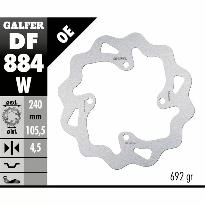 Galfer DF884W Disque De Frein Wave Fixe