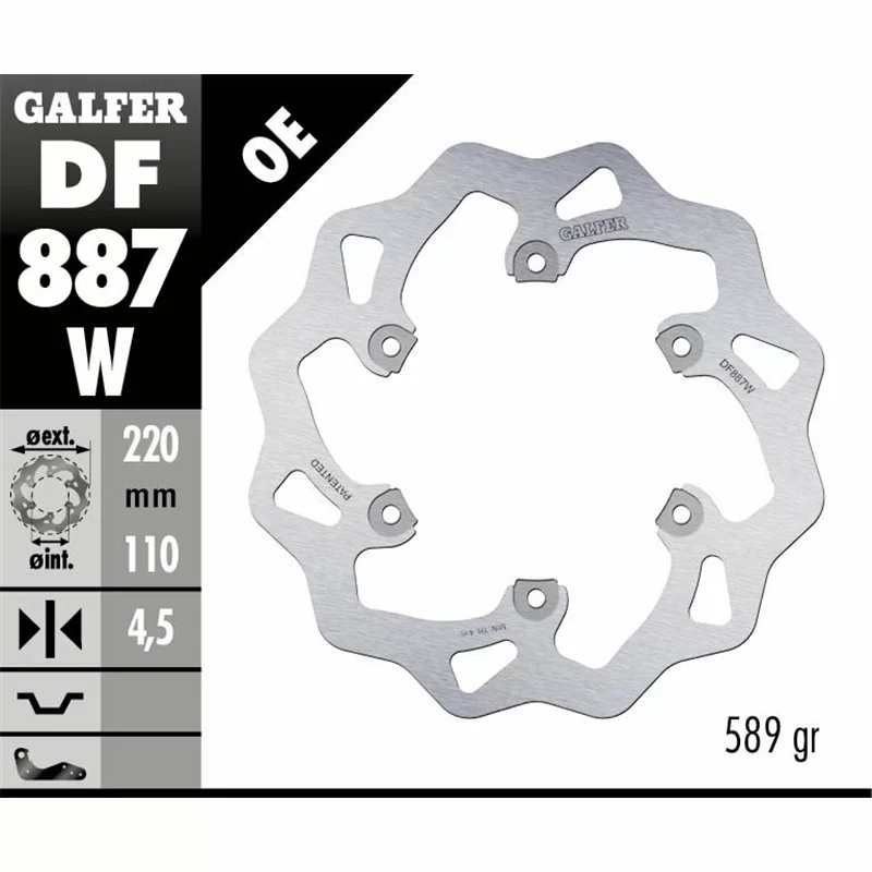 Galfer DF887W Brake Disco Wave Fixed