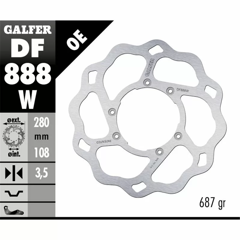 Galfer DF888W Disque De Frein Wave Fixe