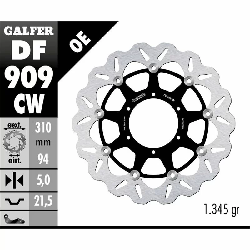 Galfer DF909CW Brake Disc Wave Floating