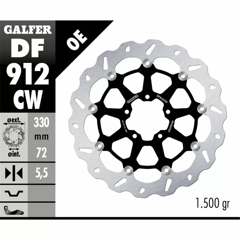 Galfer DF912CW Bremsscheibe Wave Schwimmend