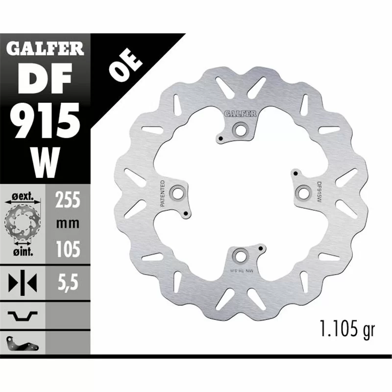 Galfer DF915W Bremsscheibe Wave Fixiert