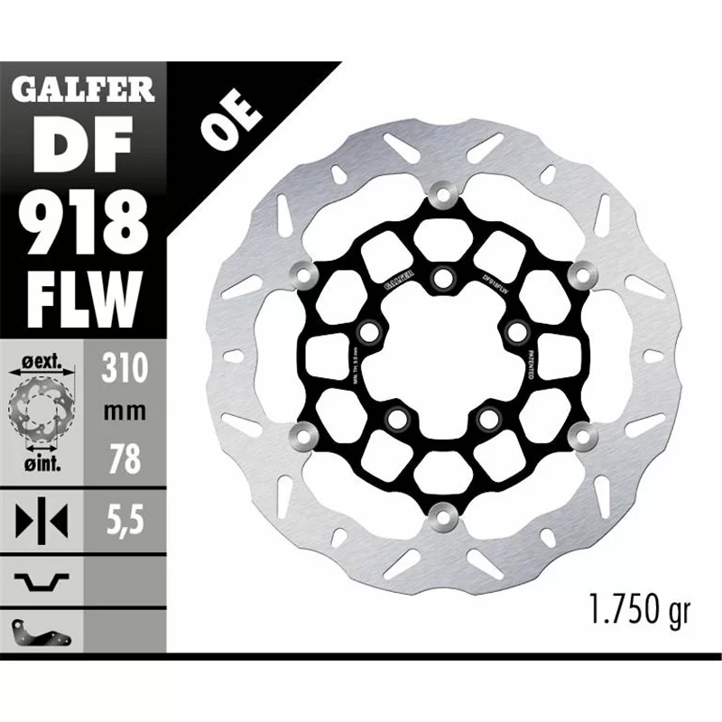 Galfer DF918FLW Bremsscheibe Wave Schwimmend