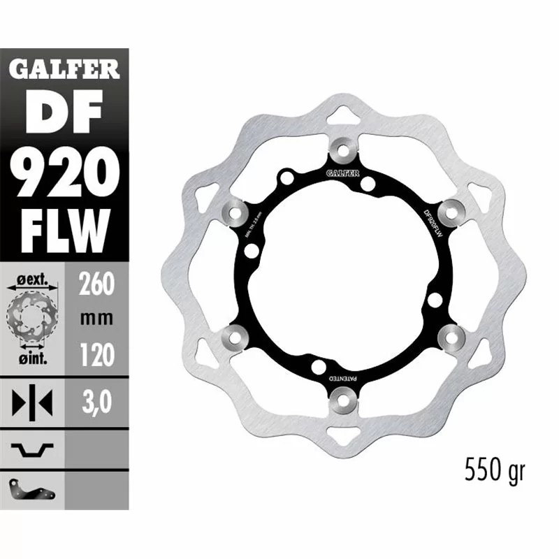 Galfer DF920FLW Disque de Frein Wave Flottant