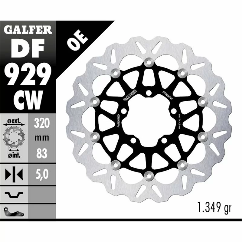 Galfer DF929CW Bremsscheibe Wave Schwimmend