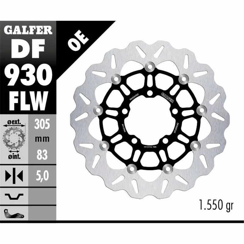 Galfer DF930FLW Brake Disc Wave Floating