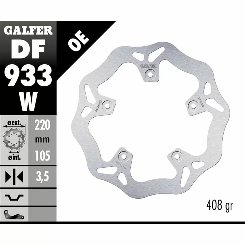 Galfer DF933W Disco Freno Wave Fisso