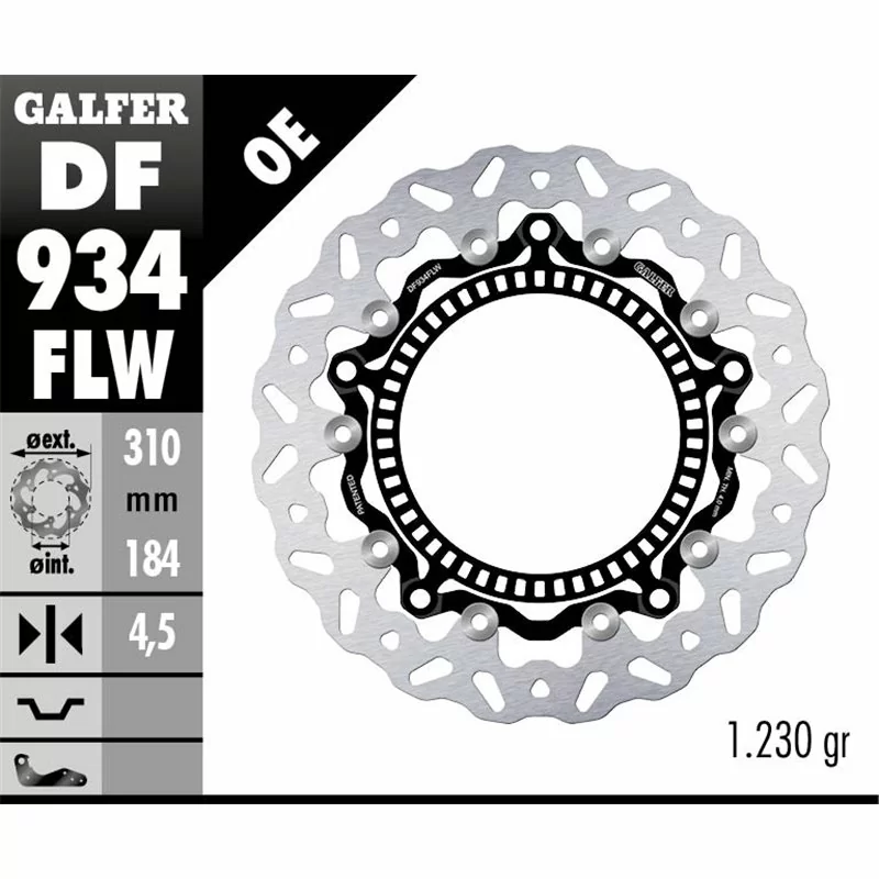 Galfer DF934FLW Disque de Frein Wave Flottant