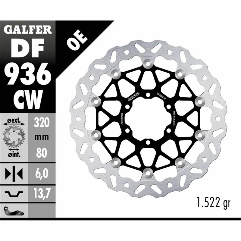 Galfer DF936CW Disque de Frein Wave Flottant