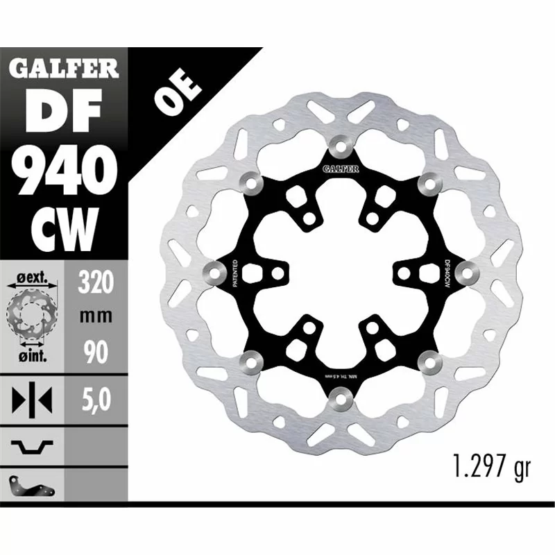 Galfer DF940CW Disque de Frein Wave Flottant