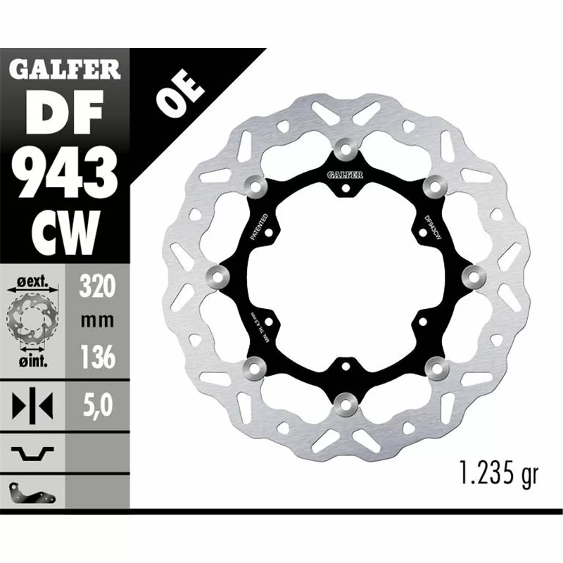 Galfer DF943CW Brake Disc Wave Floating