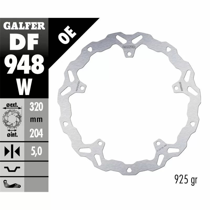 Galfer DF948W Brake Disco Wave Fixed