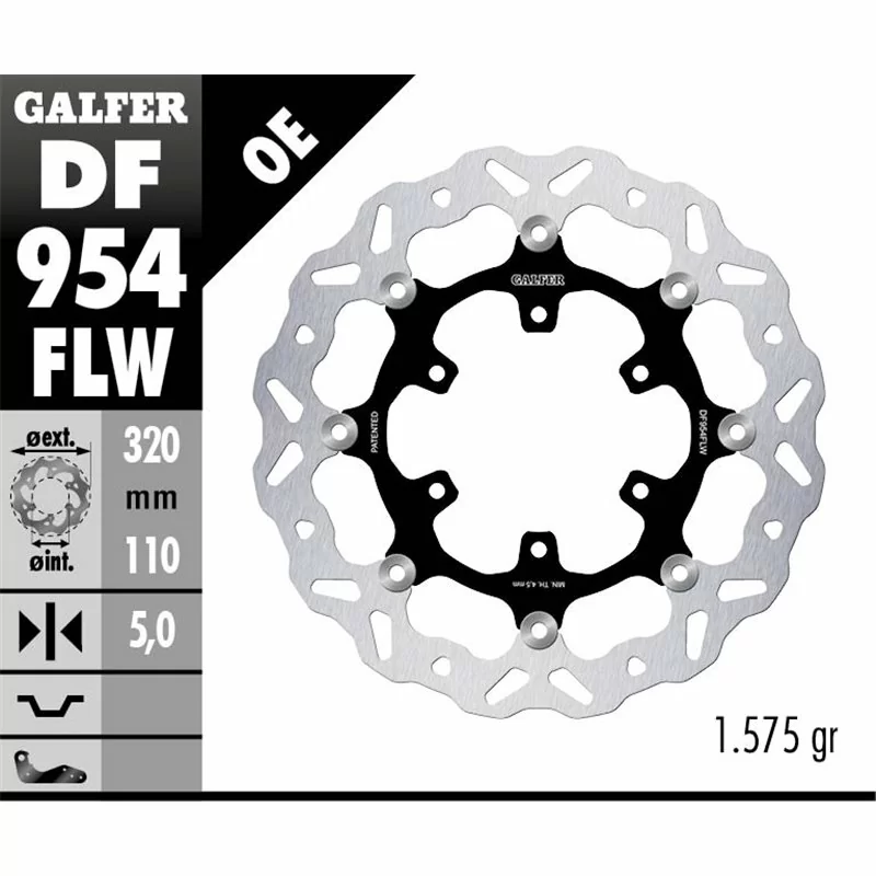 Galfer DF954FLW Disco Freno Wave Flottante