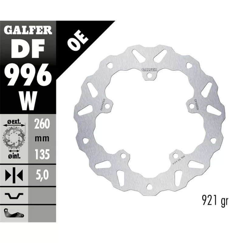 Galfer DF996W Bremsscheibe Wave Fixiert