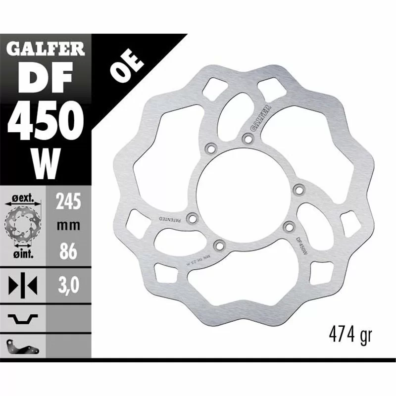 Galfer DF450W Bremsscheibe Wave Fixiert