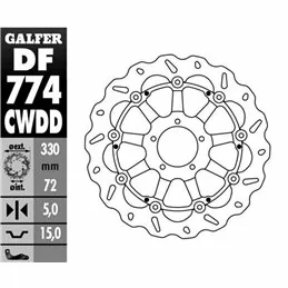 Galfer DF774CWDD Disco Freno Wave Flottante