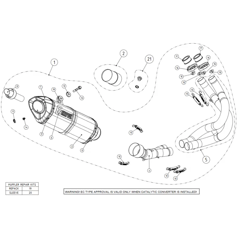 S-K6R14-HEGEHT/1 SCARICO COMPLETO OMOLOGATO INOX TITANIO AKRAPOVIC KAWASAKI  NINJA 650 2017-23